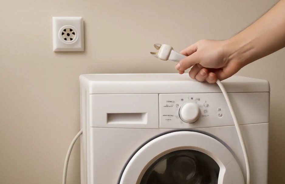 Unplug the washing machine