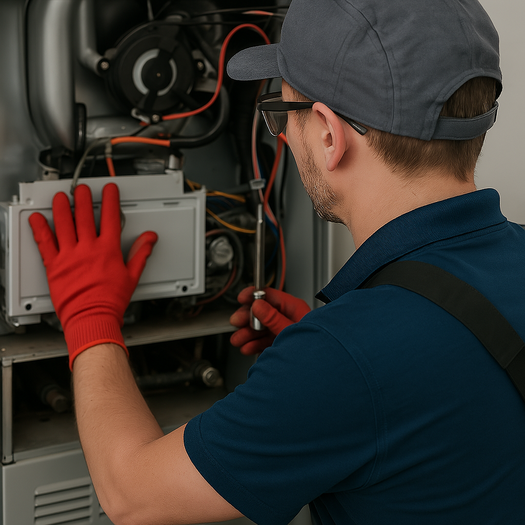 The flame sensor is usually located near the burner assembly in a gas furnace (Source: AZParts)