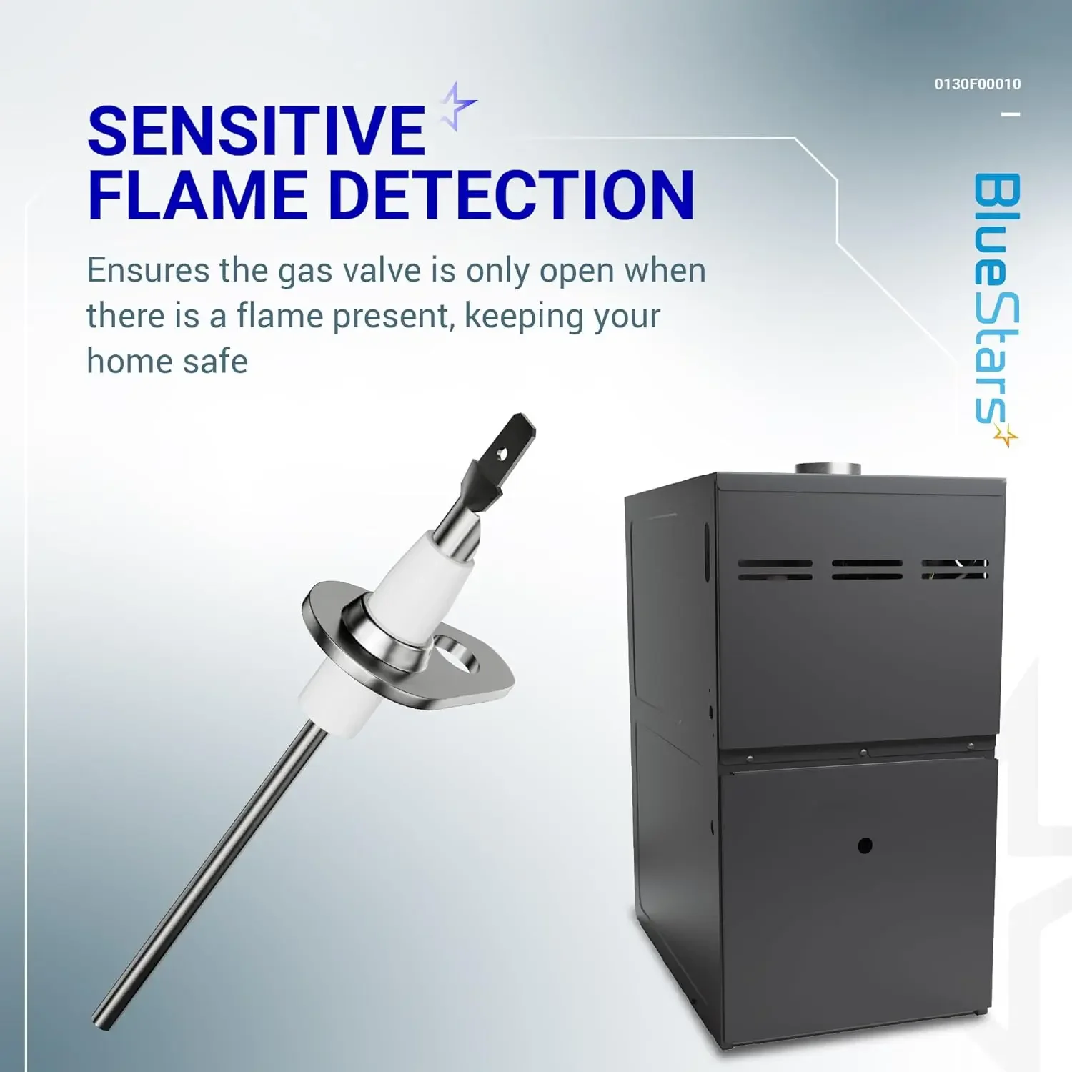 The flame sensor is a critical safety component in gas furnaces (Source: AZParts).
