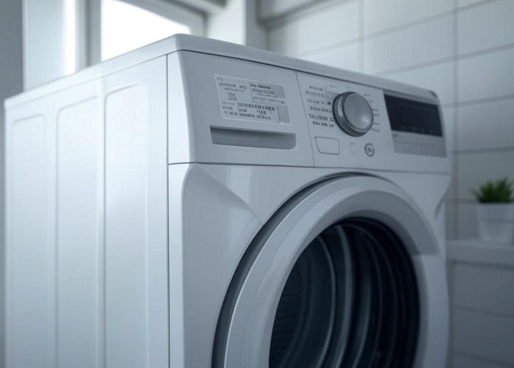 LG front-load washers typically display the model and serial number on the door frame (Source: AZParts)