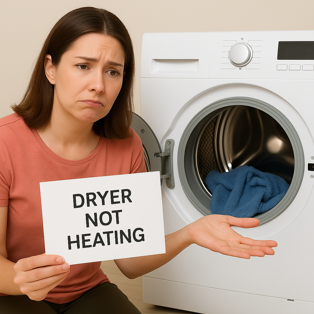 The heating element may crack, burn out, or lose efficiency, causing the dryer to run without producing heat (Source: AZParts)