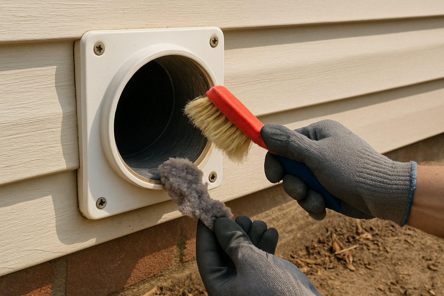 Clean the dryer vent hose opening before installing vent hose (Source: AZParts)