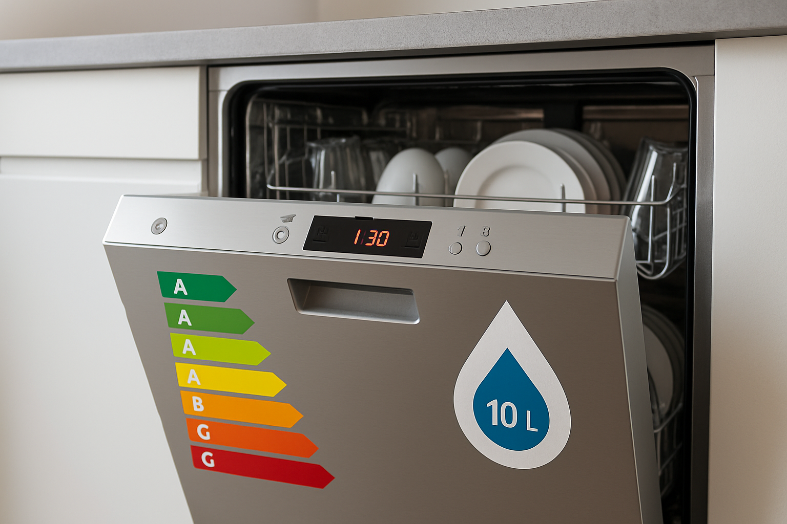 Bosch and Whirlpool dishwashers both comply with ENERGY STAR efficiency standards. (Source: AZParts)