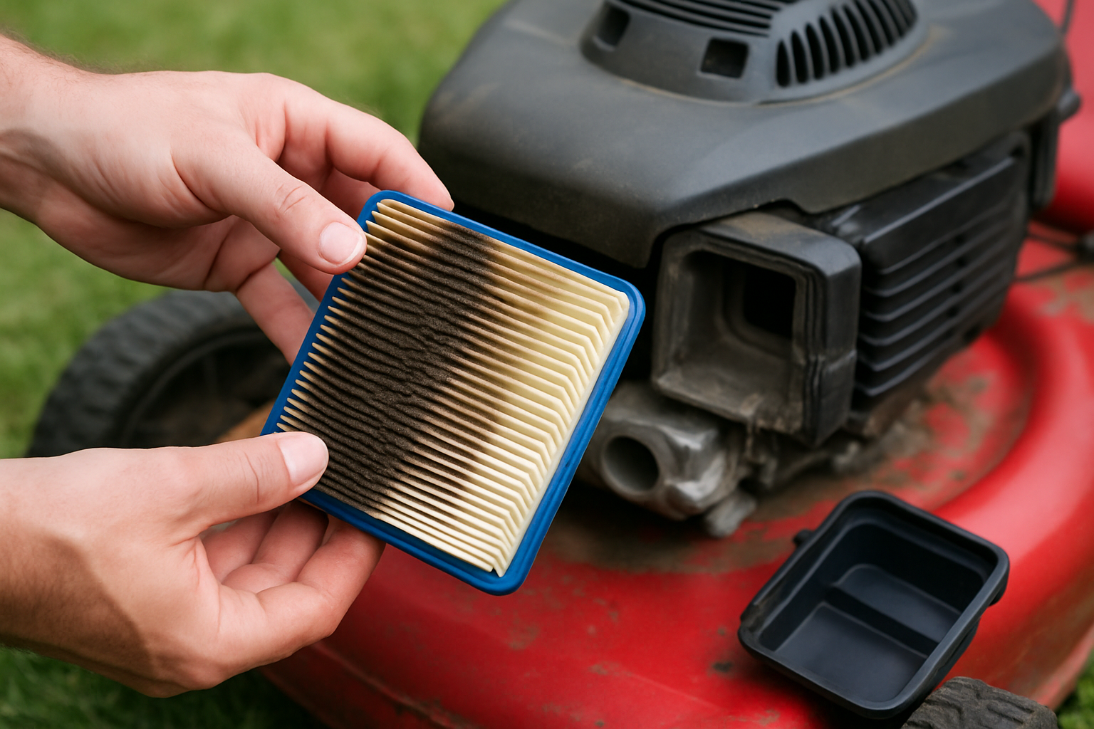 Clogged air filter can be a main cause lead to lawn mower not start (Source: AZParts)