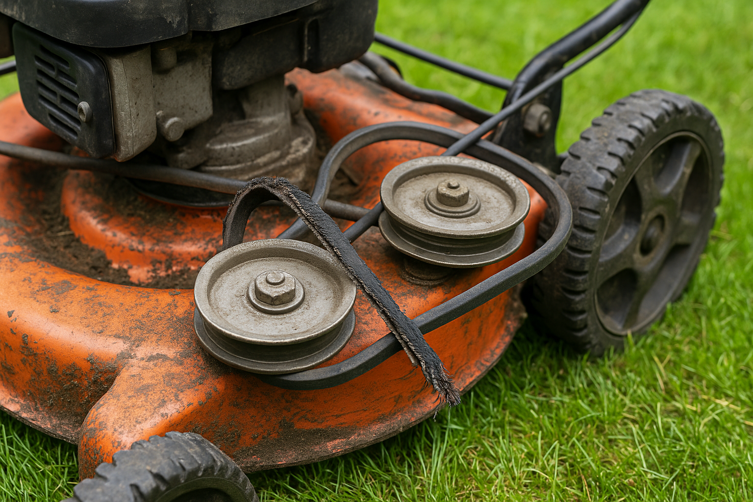 Worn or damaged belts can lead to uneven operation of lawn mower (Source: AZParts)