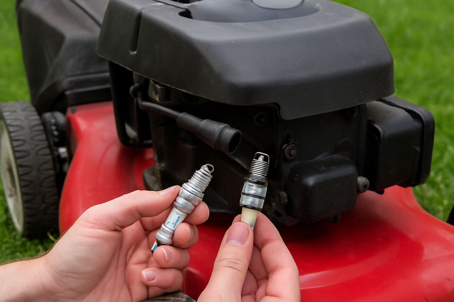 Spark Plug Replacement in Lawn Mower (Source: AZParts)