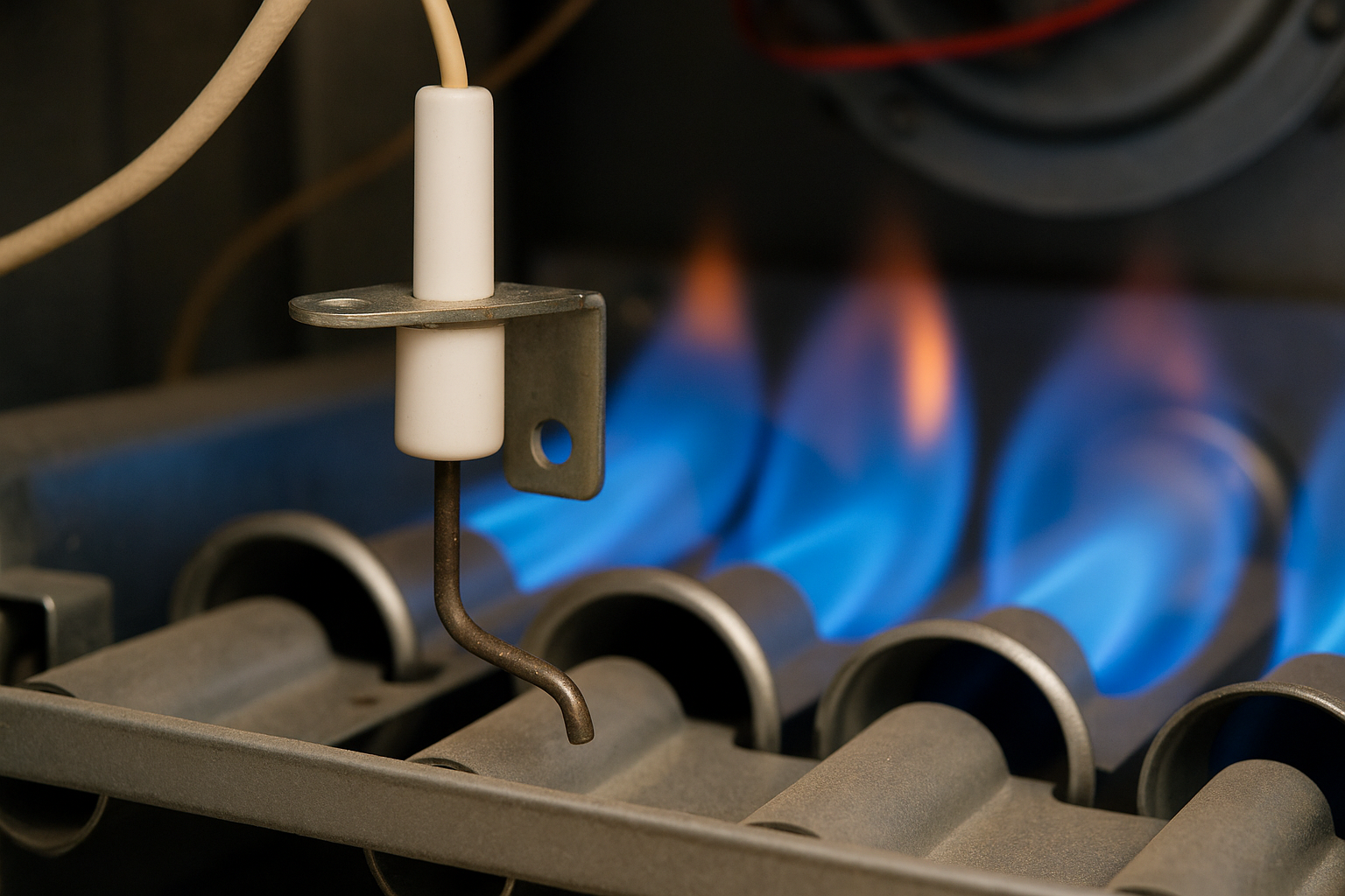 A furnace flame sensor is a small but essential safety device used in gas-powered furnaces (Source: AZParts)
