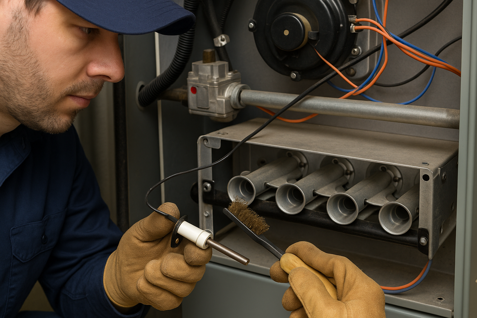 Let’s use a fine-grit sandpaper or emery cloth to gently clean the metal rod (Source: AZParts)
