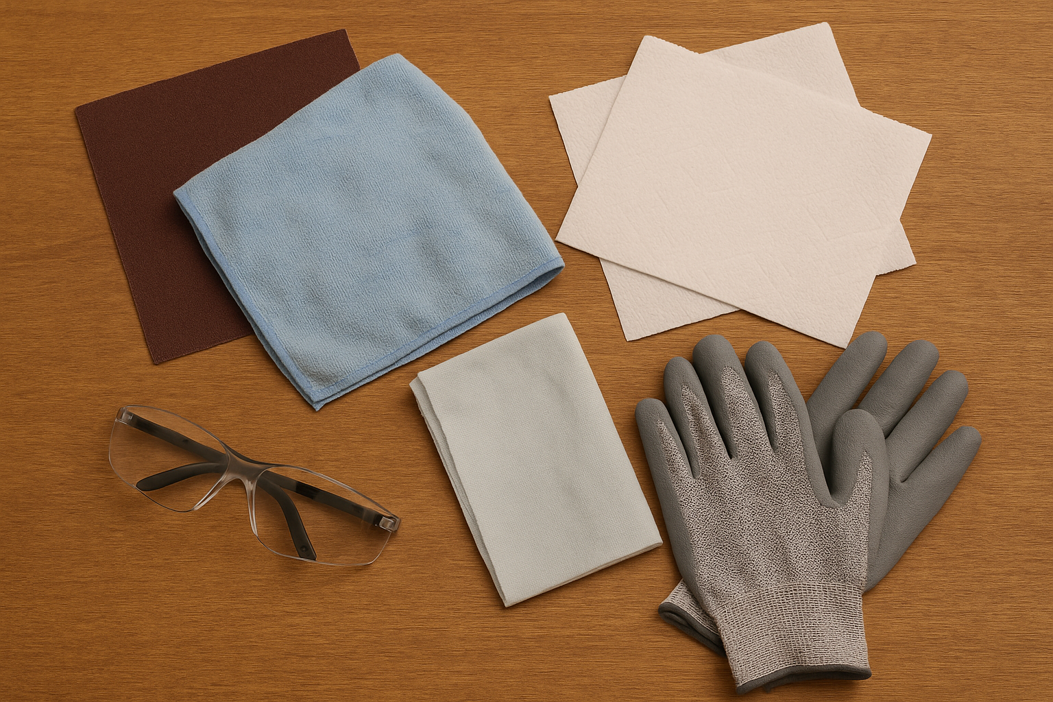 You should gather the necessary tools like a screwdriver, fine-grit, soft cloth, paper towel, gloves and safety glasses (Source: AZParts)