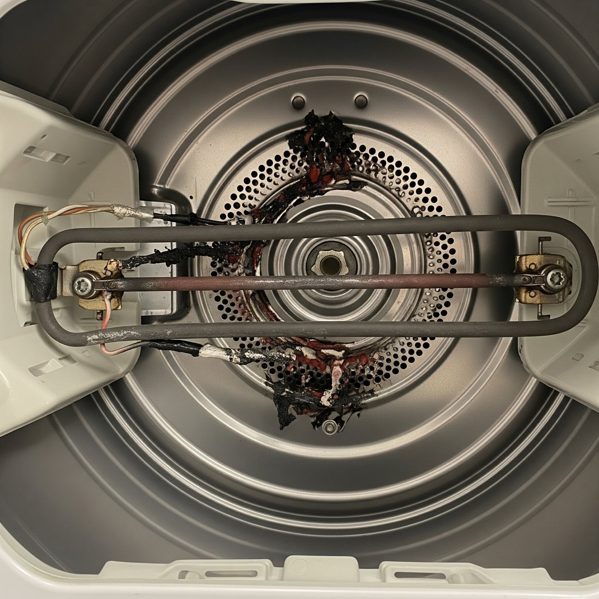 A Kenmore electric dryer relies on a functioning heating element to produce hot air.
