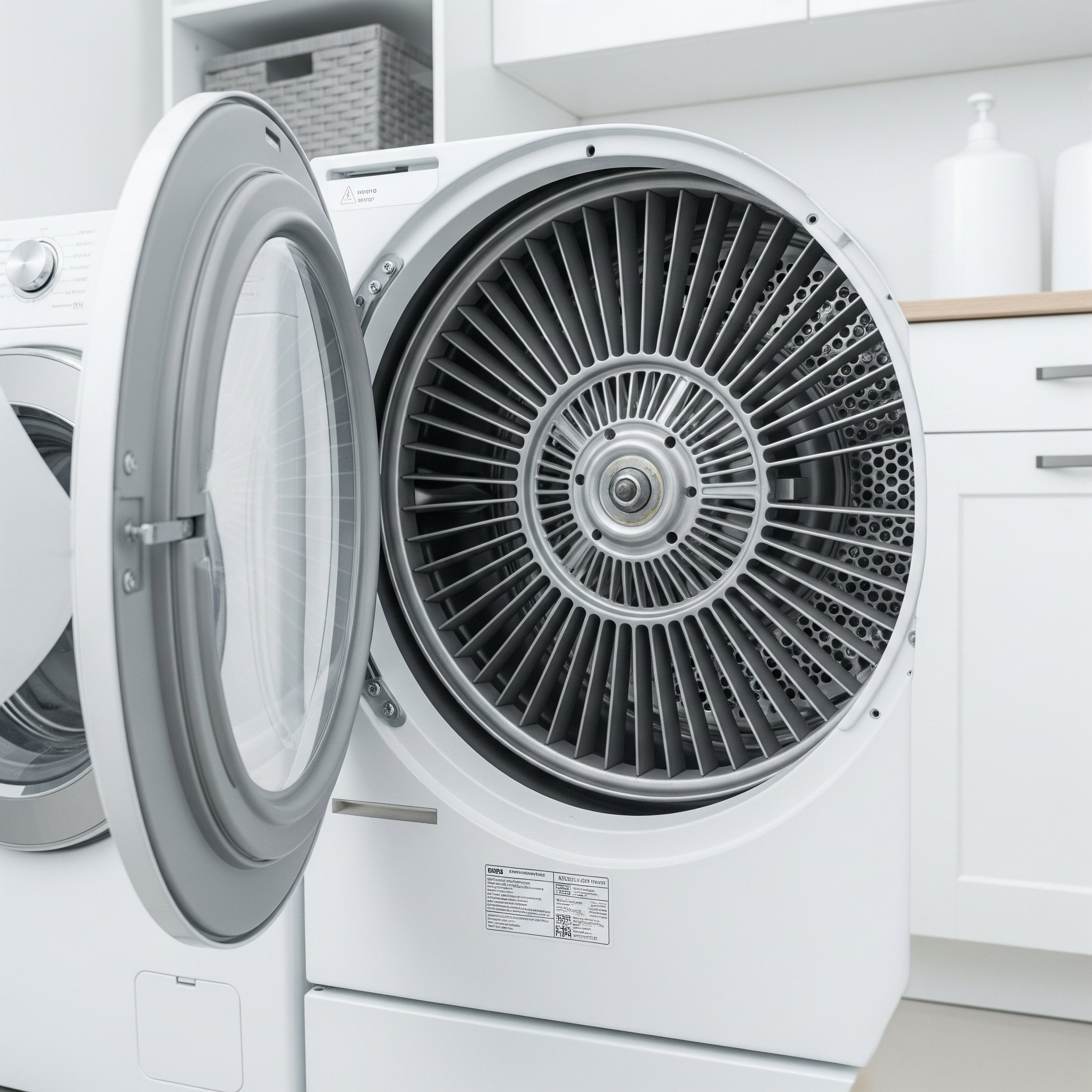A loose or obstructed blower wheel reduces airflow, making drying inefficient.