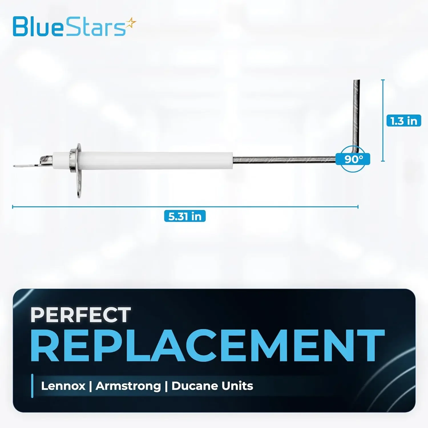 The 69W43 Furnace Flame Sensor compatible with Lennox, Armstrong, and Ducane furnaces (Source: AZParts)