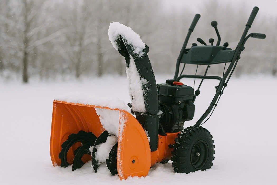 The moisture can cause snow to pack tightly inside the chute and form a blockage that stops snow from exiting the machine