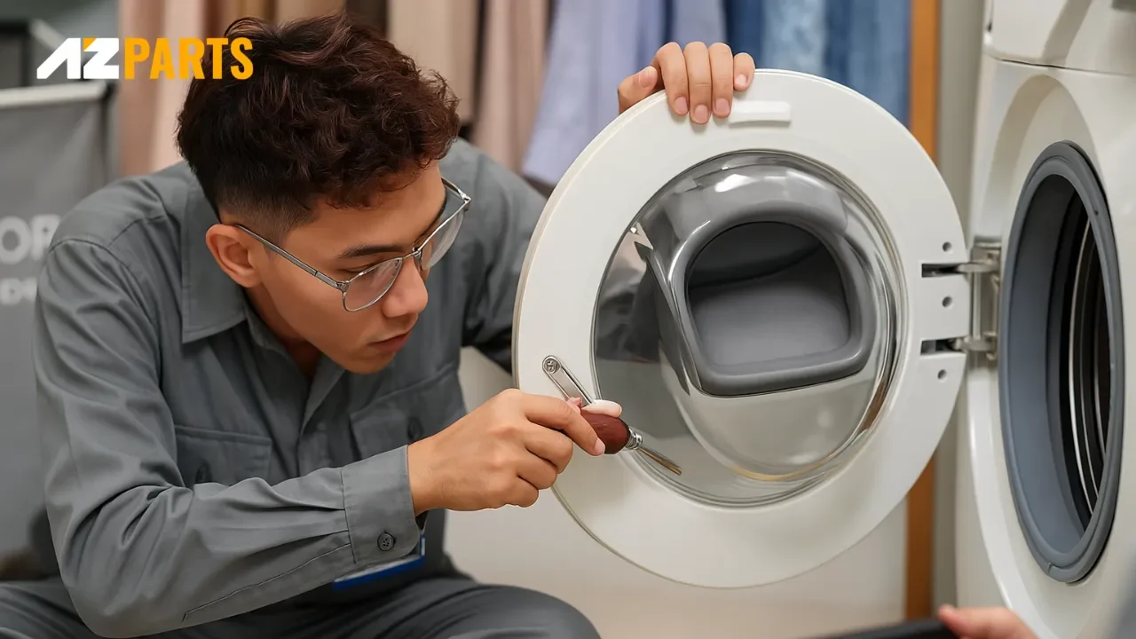 Remove the front panel to change dryer belt