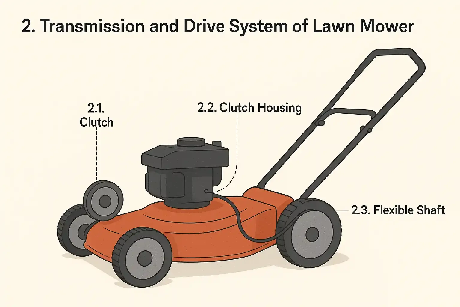 Transmission and Drive System of Lawn Mower