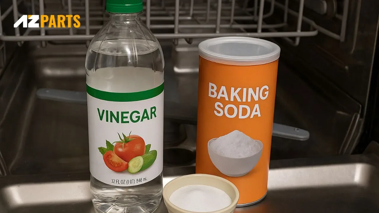 Deodorize and Disinfect with Vinegar and Baking Soda to your moldy dishwasher