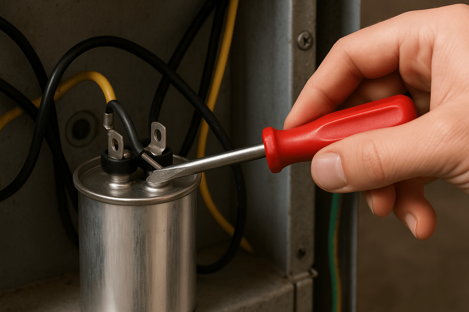 Confirm Discharge Using Screwdriver with Insulated Handle