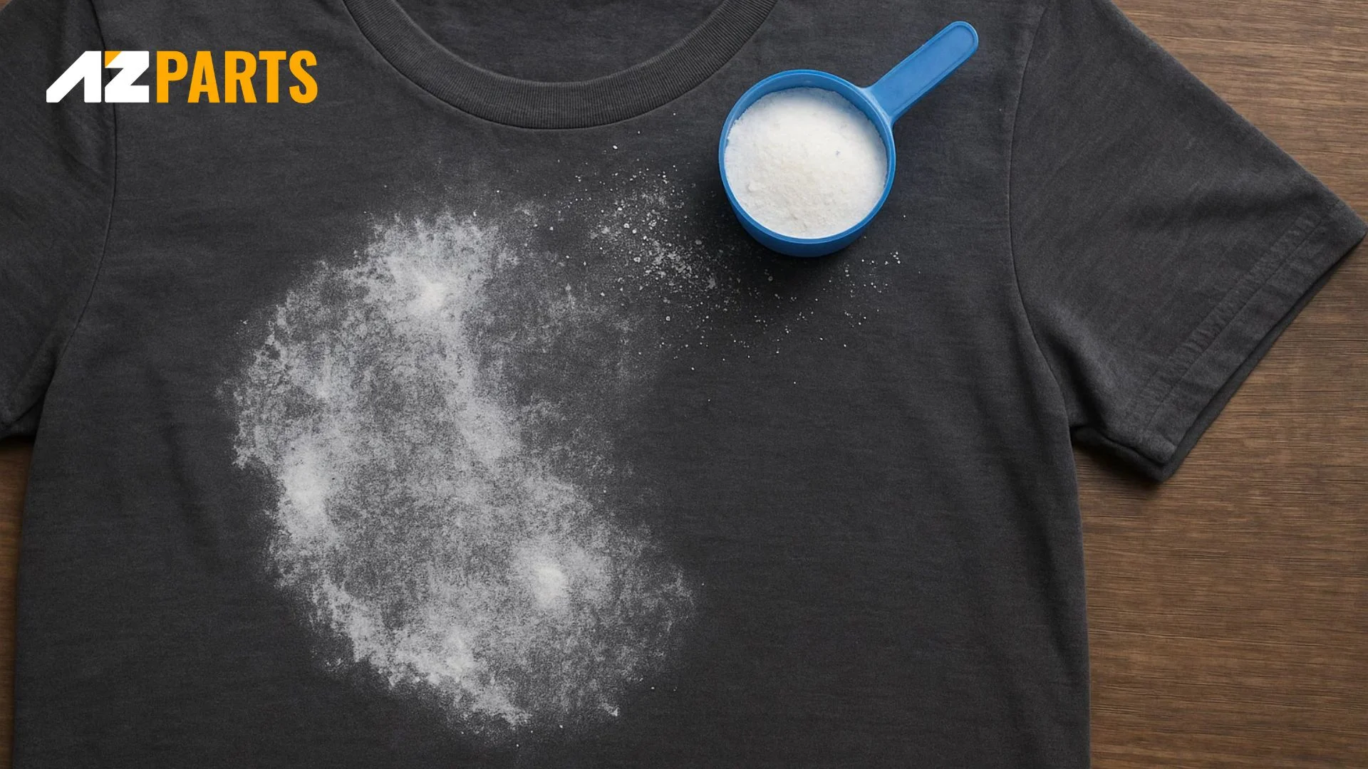 Can white detergent residue permanently stain clothing?
