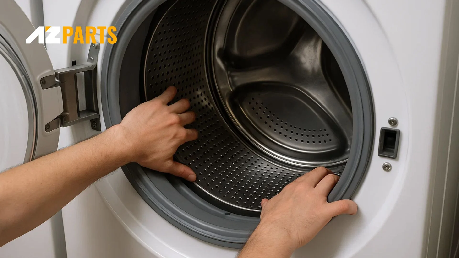 Remove all items and manually rotate the drum of washer make loud noise 