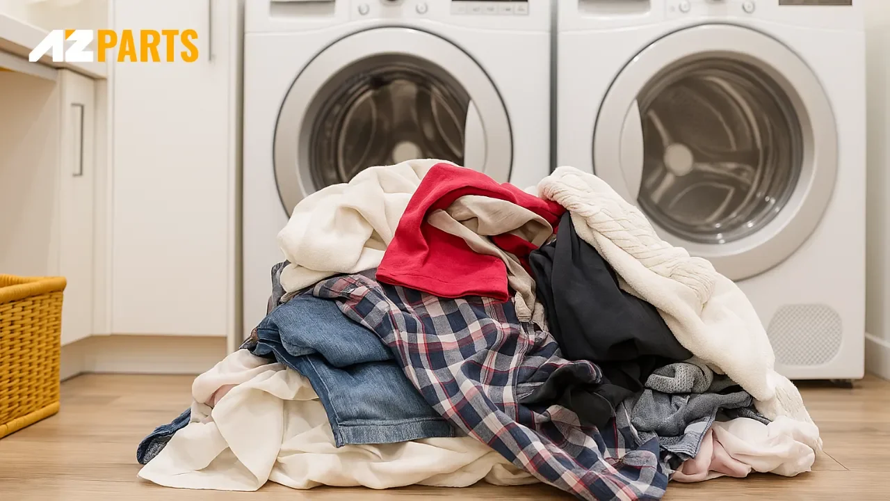 Overloading your washer may cause black spots on clothes
