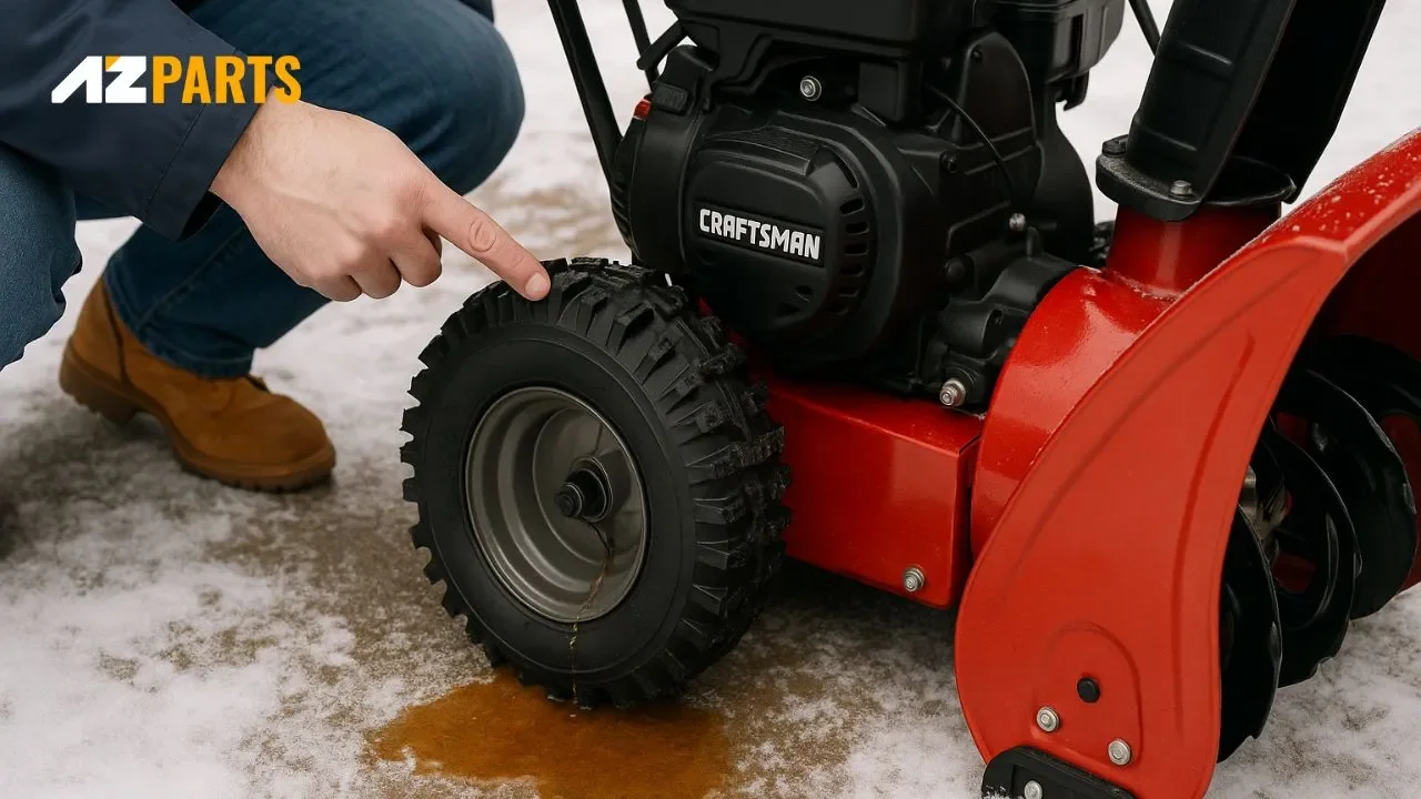 If gas is leaking from the bottom of the carburetor, the carburetor bowl gasket may be dried out