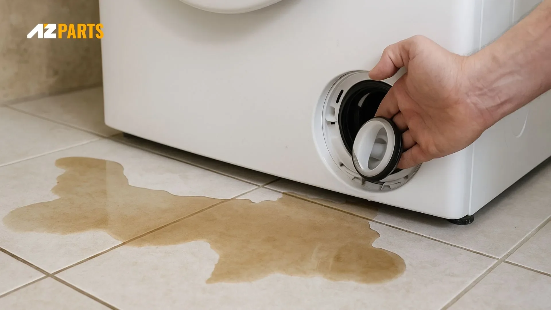Water Leaking from Washing Machine Due to Blocked Filter 
