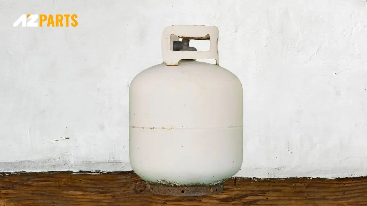 A propane  low tank can cause irregular gas flow and strange odors