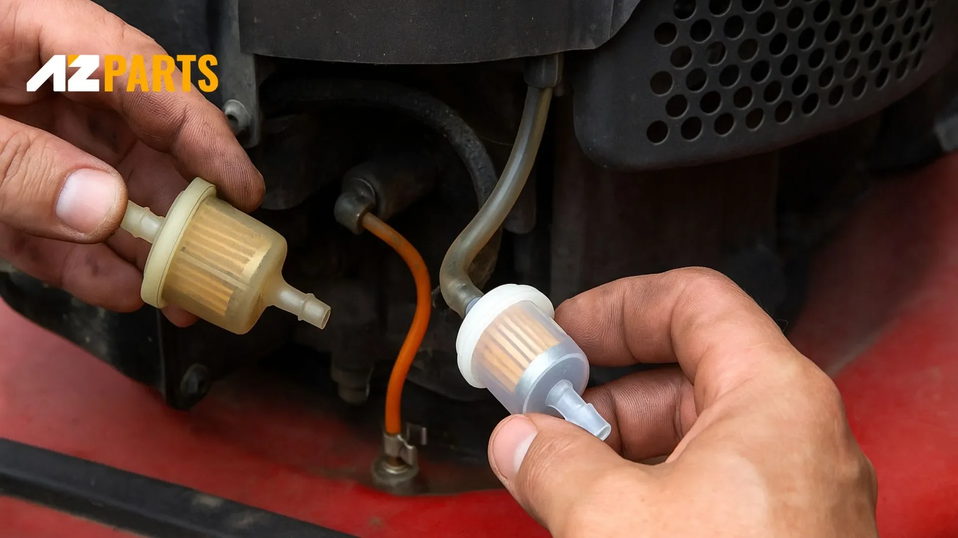 Installing a New Fuel Filter on a Lawn Mower 