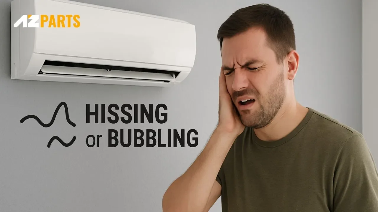 A hissing noise from your air conditioner often indicates a potential air duct leak