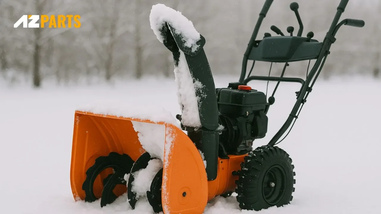 Snow and ice can become compacted inside the discharge chute