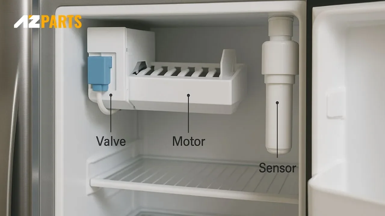 If any of these parts are faulty, the ice maker may stop working properly