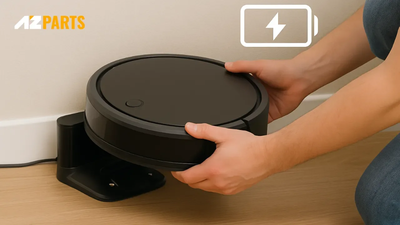 Before using the robot vacuum for the first time, make sure it is fully charged