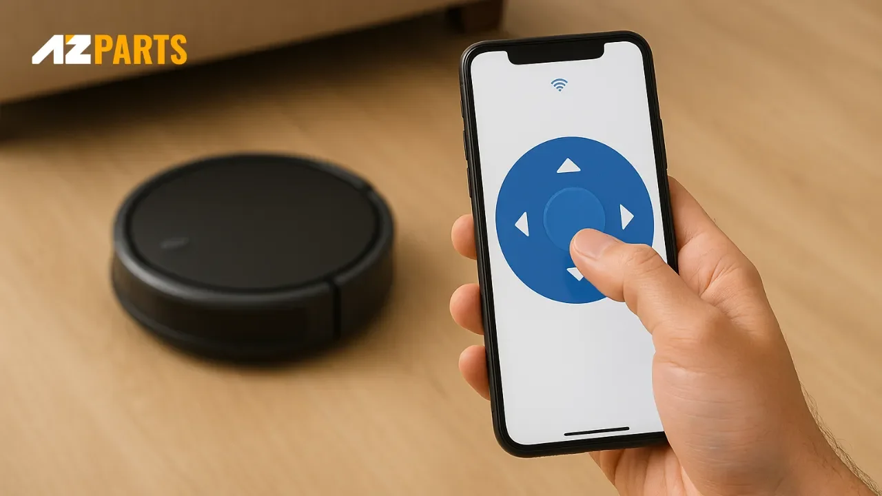 Robot vacuums can be operated using either onboard control buttons or a mobile app