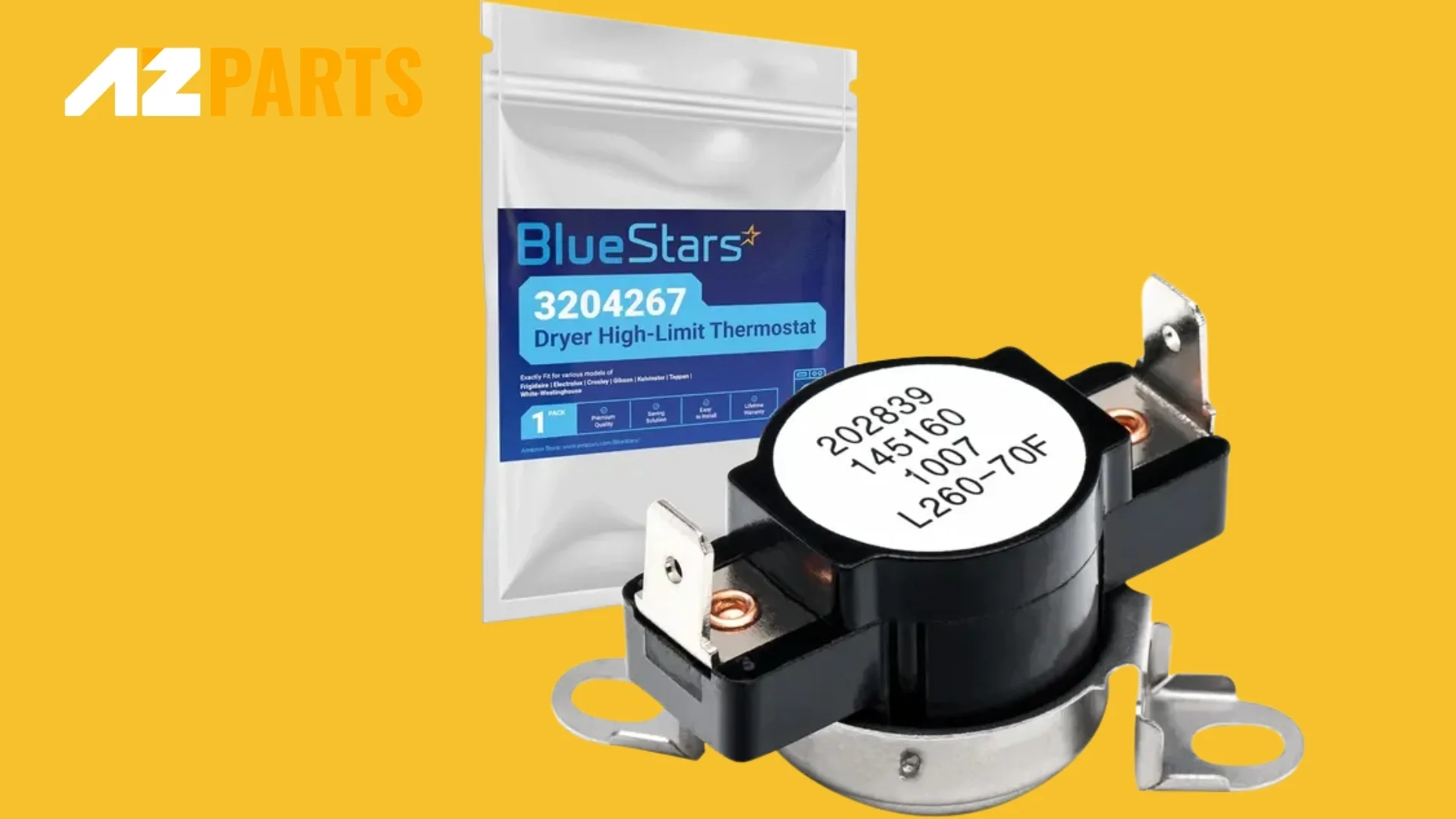 The thermal fuse is a safety device that shuts off the heat