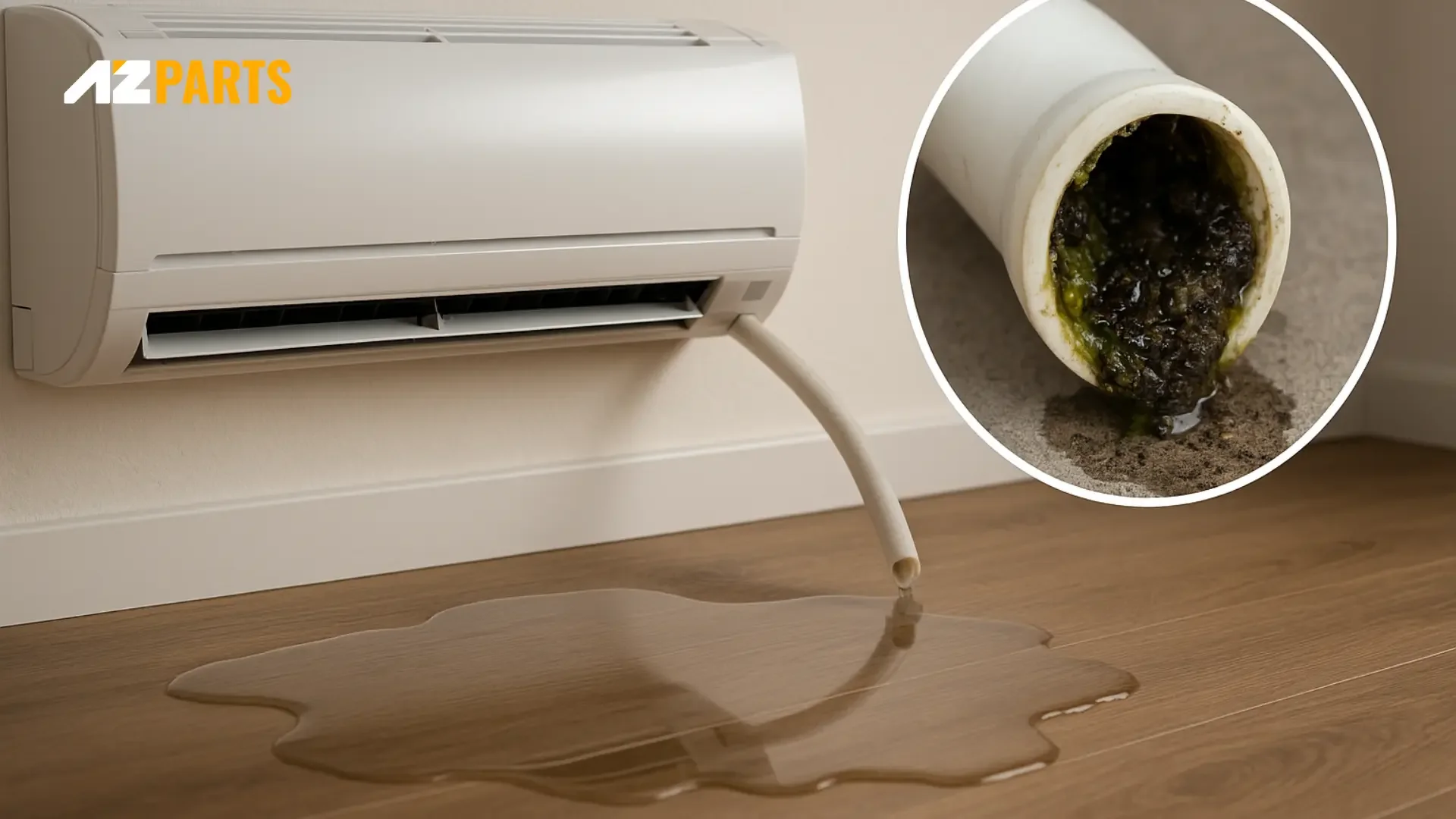 When the AC is leaking water, you should remove the blockage from the drain line