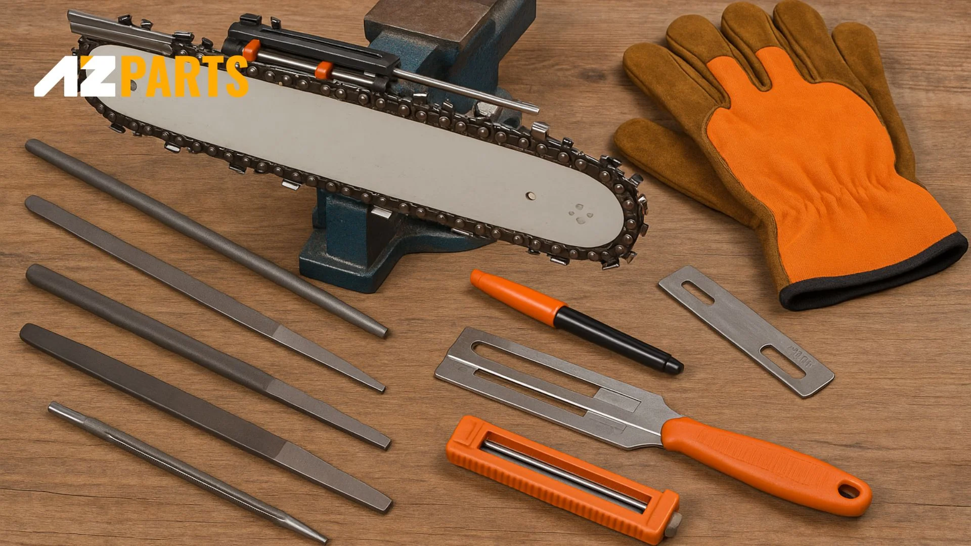 Prepare tool before starting sharpen chainsaw